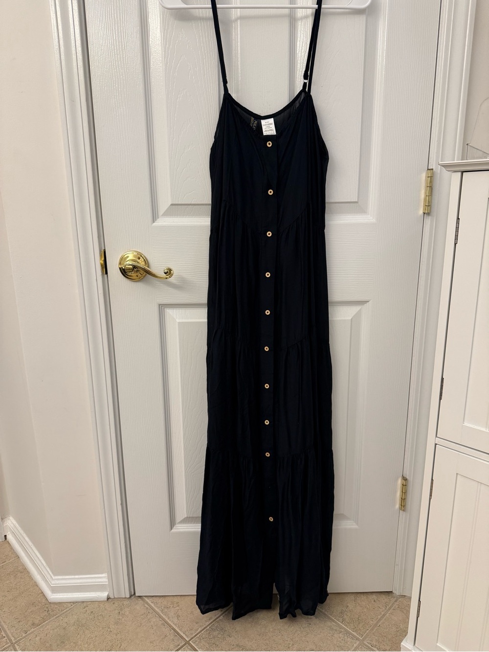 Polo Ralph Lauren Navy Button-Front Maxi Dress
